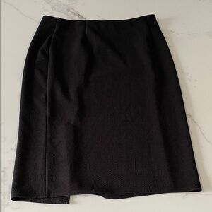 Classic black stretch textured pencil skirt